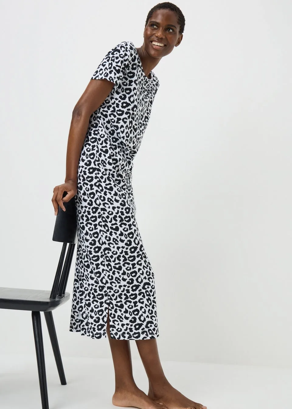 Black Mono Animal Print Nightie