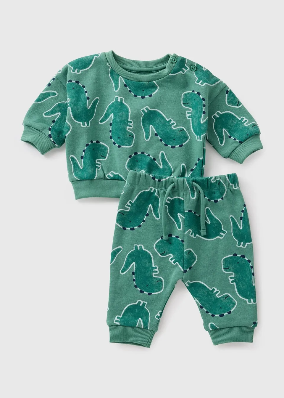Baby Green Dino Sweatshirt & Jogging Bottoms (Newborn-23mths)