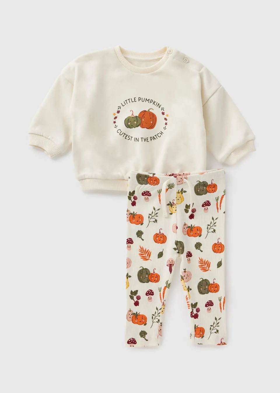 Baby Cream Pumpkin Sweatshirt & Leggings Set (Newborn-23mths)