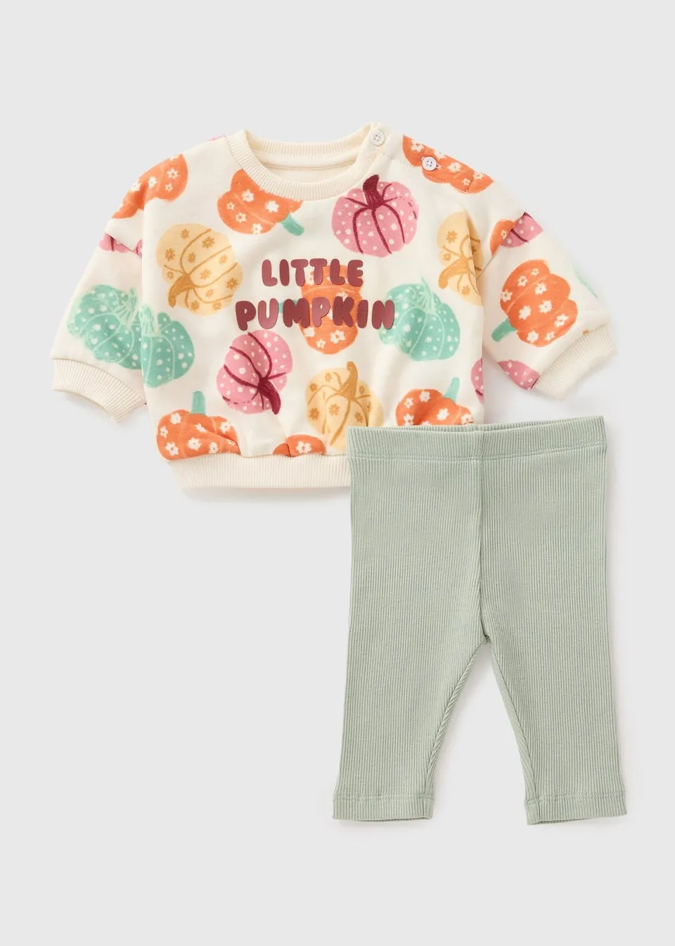 Baby Multicolour Pumpkin Sweatshirt & Legging Set (Newborn-23mths)
