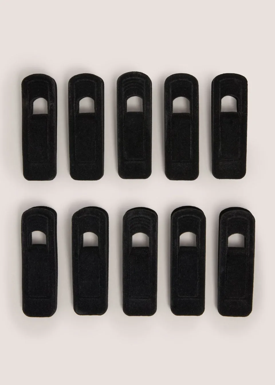 10 Pack Black Velvet Hanger Clips