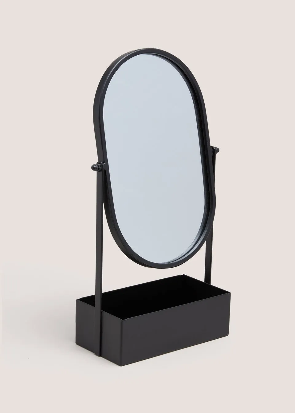 Black Metal Mirror with Tray – Small