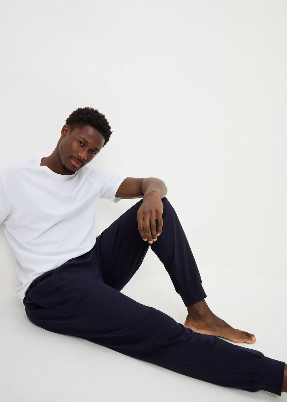 2 Pack Navy Waistband Pyjama Jogging Bottoms