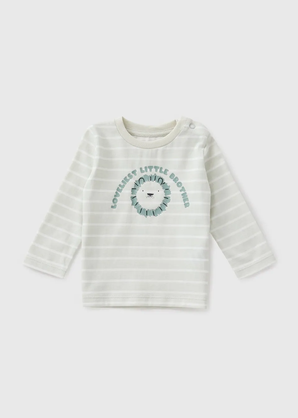 Baby Cream Stripe Little Brother Long Sleeve Top (Newborn-23mths)