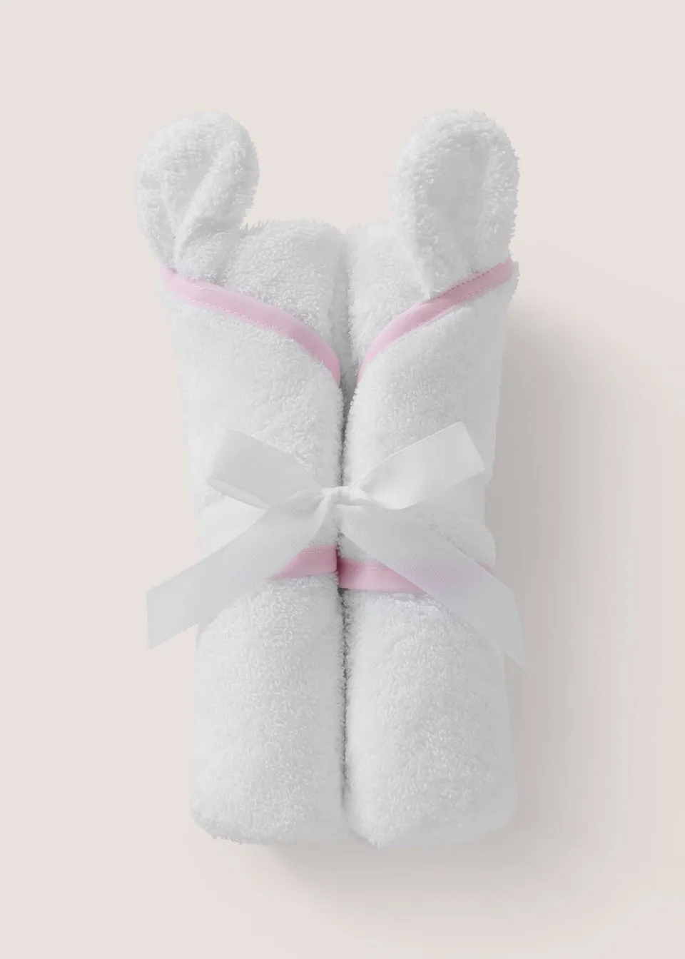Baby Pink Bear Ears Hooded Towel