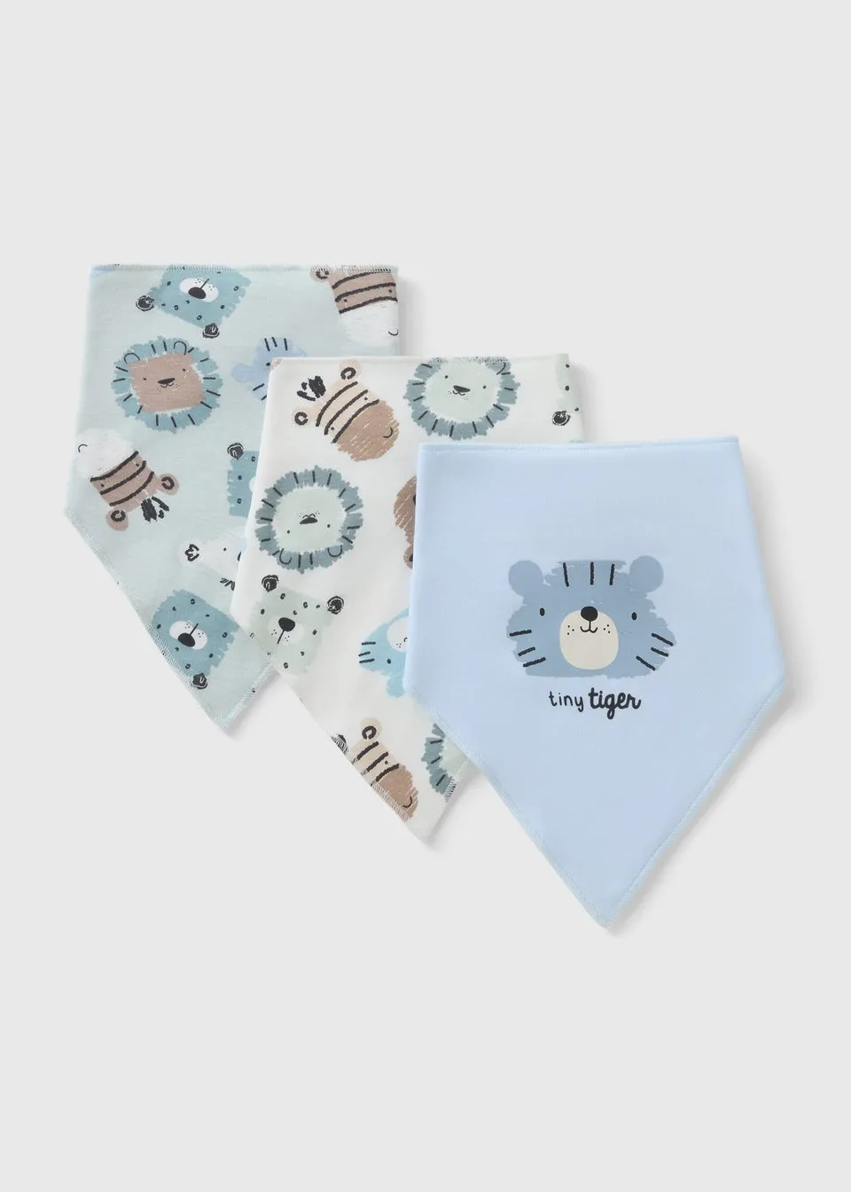 3 Pack Baby Blue Bear Bandana Bibs