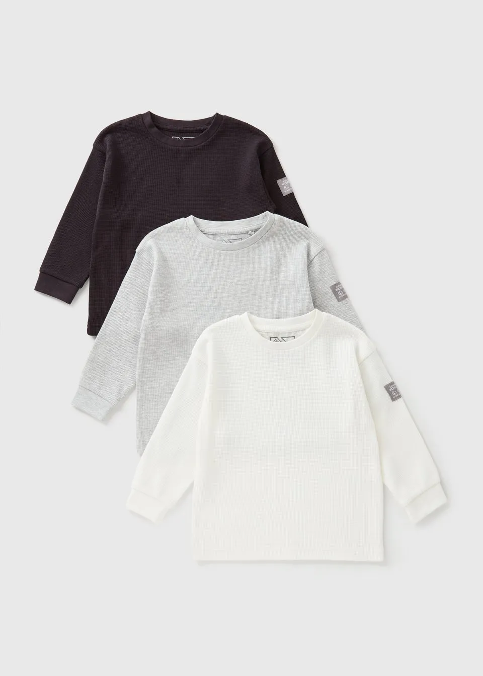 3 Pack Multicolour Waffle Long Sleeve Tops (1-7yrs)