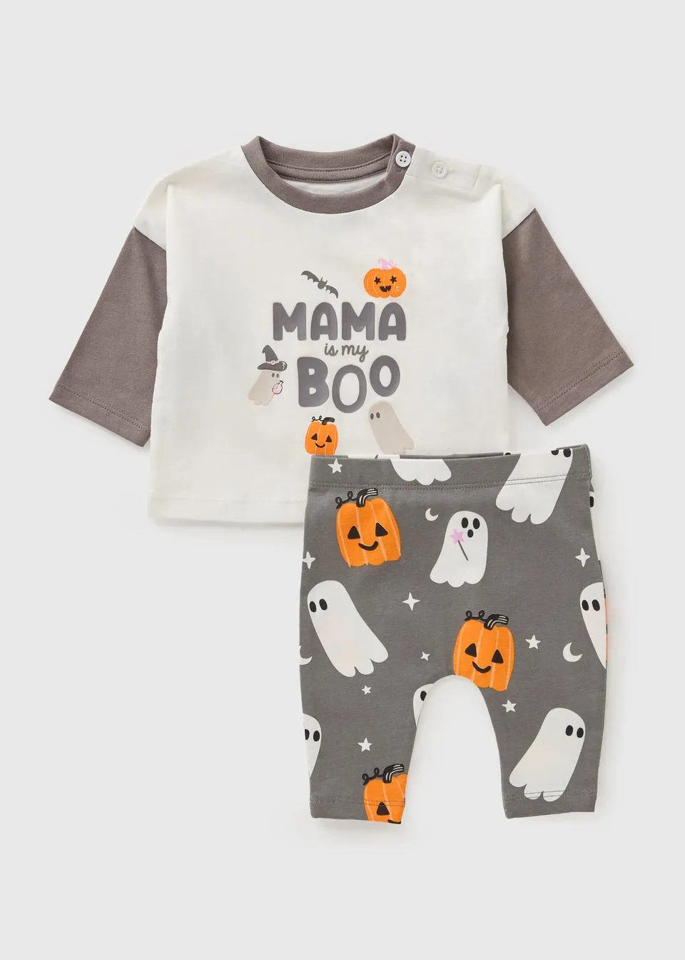 Baby Charcoal Halloween Mama Top & Legging Set (Newborn-23mths)