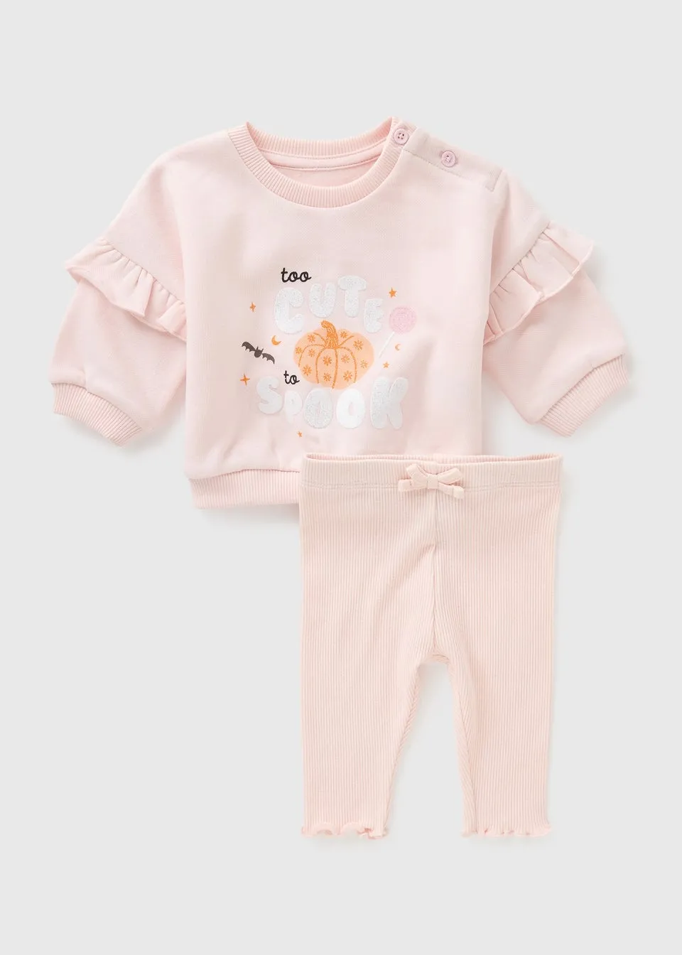 Baby Pale Pink Halloween Sweat Set (Newborn-23mths)