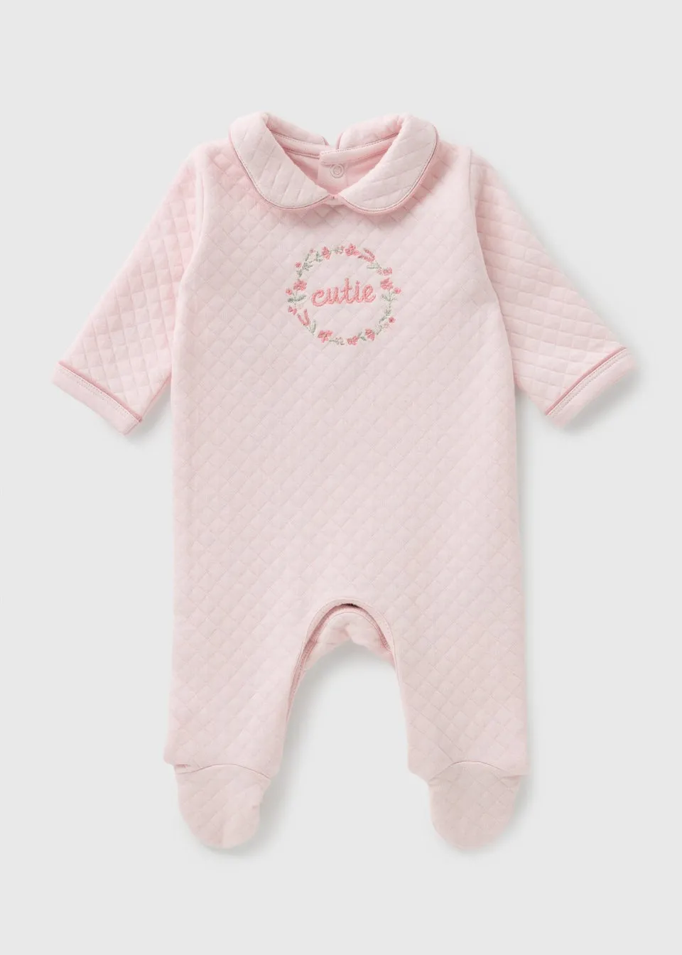 Baby Pink Cutie Quilted Sleepsuit (Newborn-23mths)