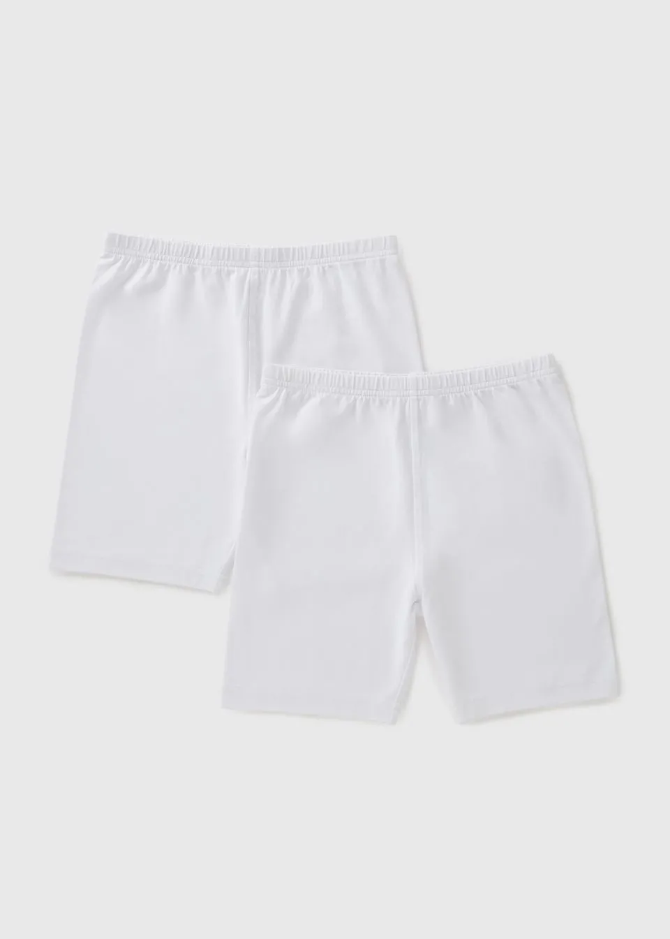 2 Pack Girls White Cycling Shorts (3-13yrs)