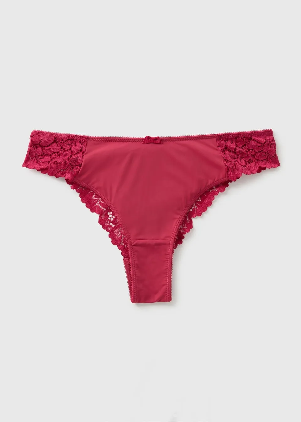 Burgundy Brazillian Lace Knickers
