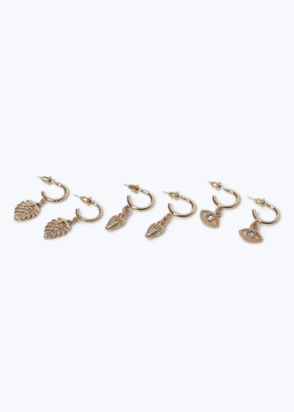 Muse Gold Starfish Drop Hoop Multipack Earrings