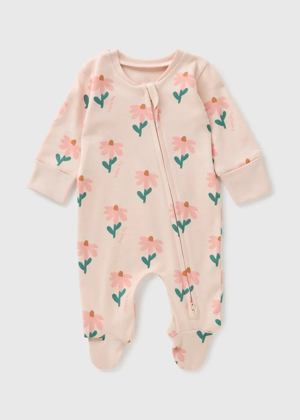 Baby Pink Floral Sleepsuit (First Size- 23mths)
