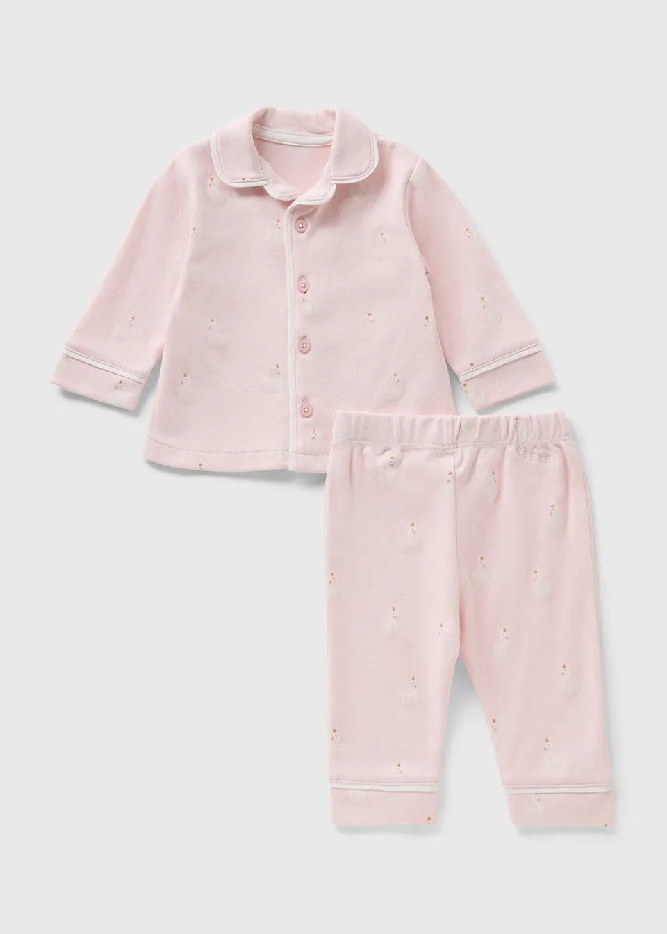 Baby Pink Button Pyjama Set (Newborn-23mths)