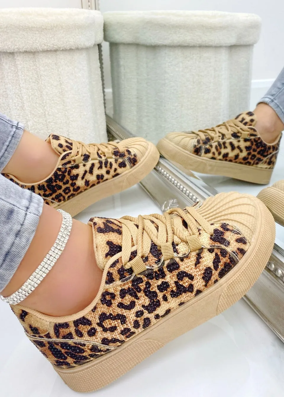 Love Lemonade Leopard Sparkly Crystal Eternal Trainers