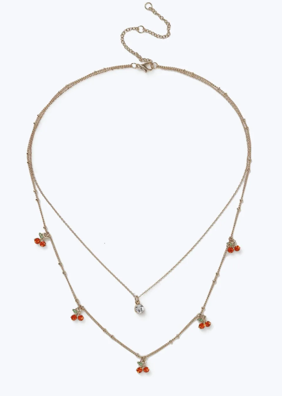 Muse Gold Cherry Multirow Necklace