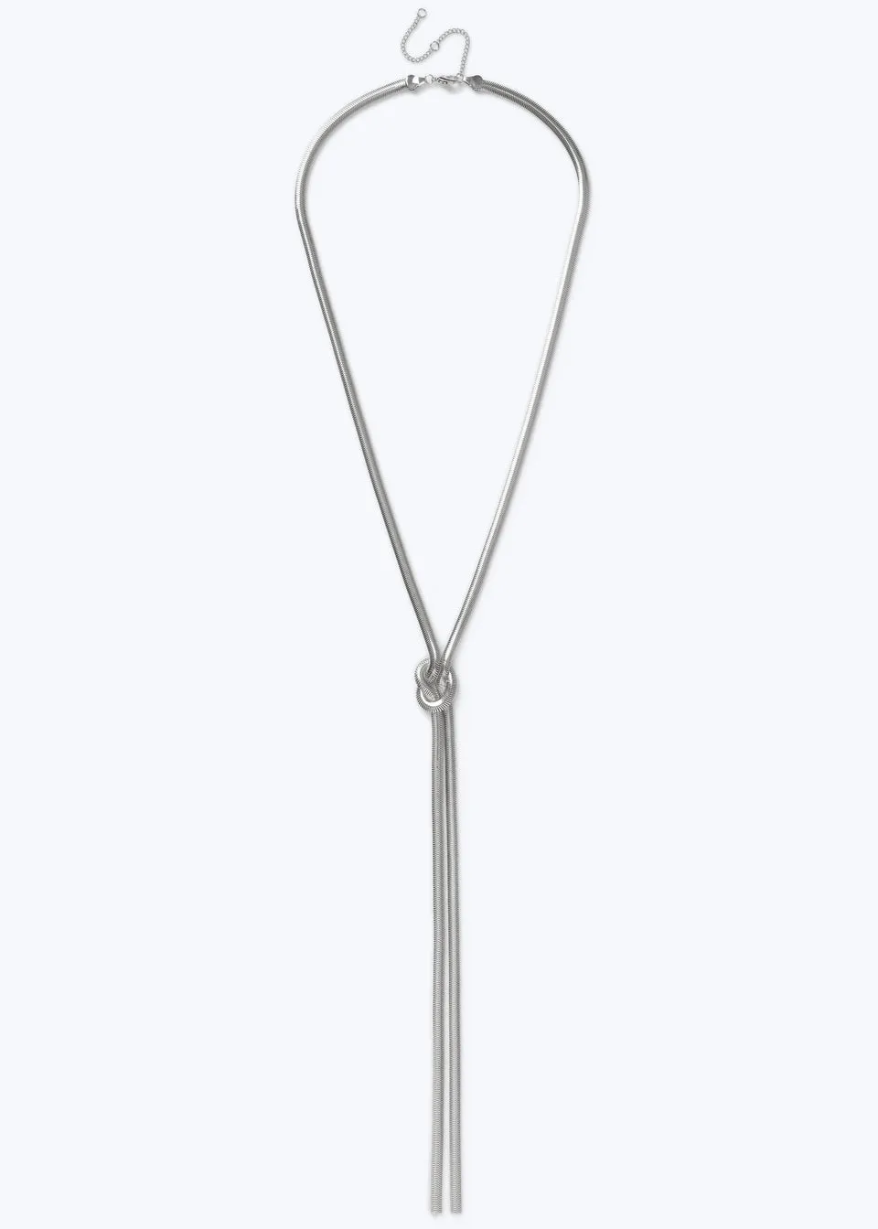 Muse Silver Knot Snake Chain Necklace