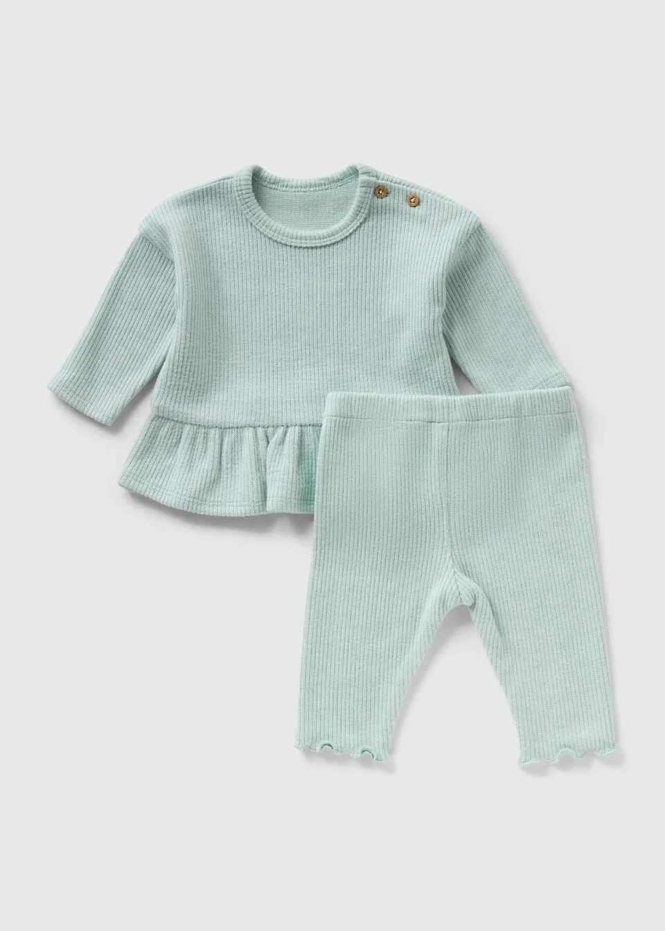 Baby Sage Peplum Brushed Top & Legging Set (Newborn-23mths)