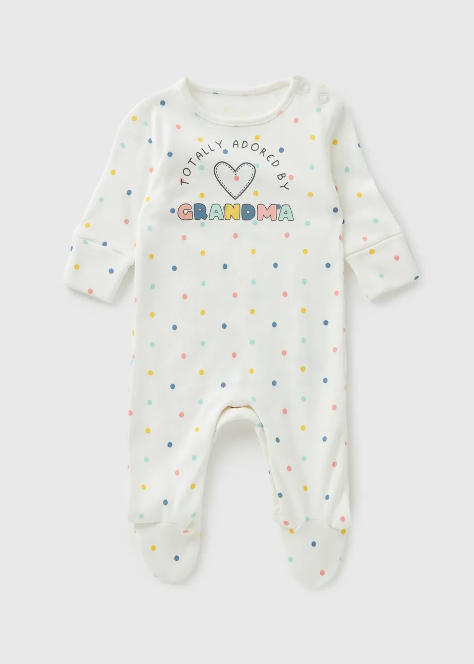 Baby Cream Grandma Spot Sleepsuit (Newborn-23mths)