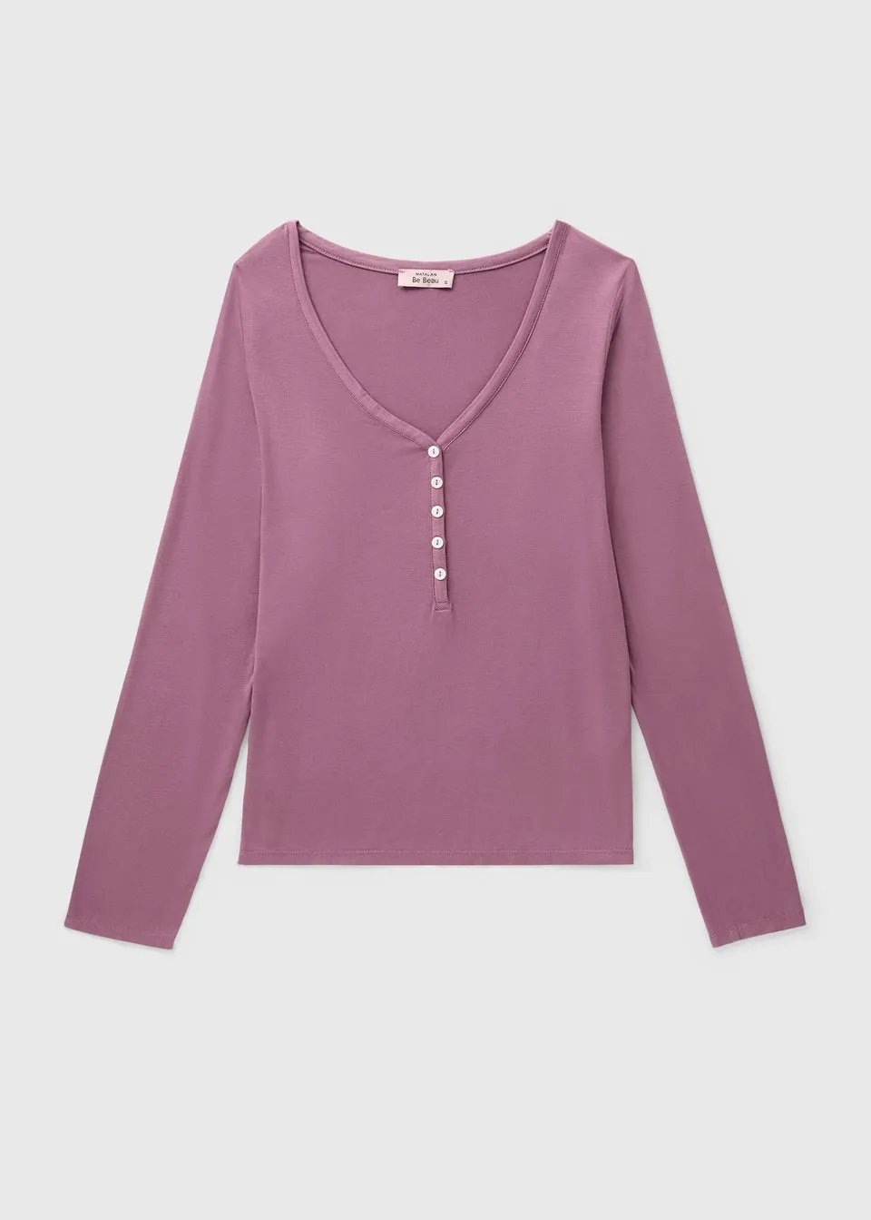 Plum Henley Long Sleeve Pyjama Top