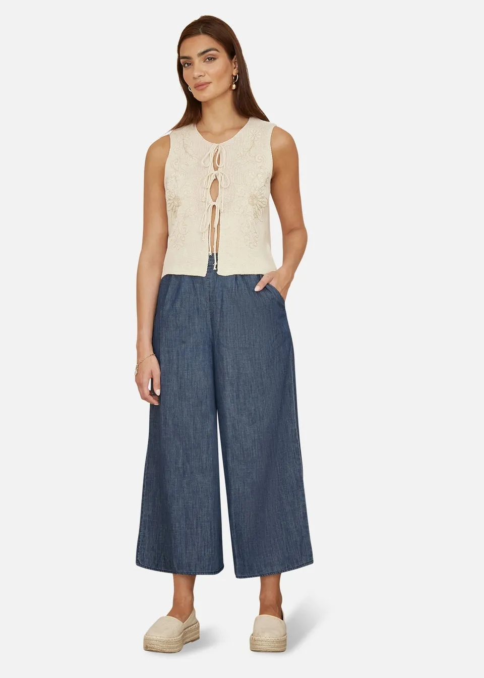 Yumi Blue Chambray Denim Culottes