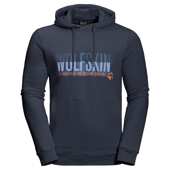 Hoodie Jack Wolfskin Men Slogan Night Blue