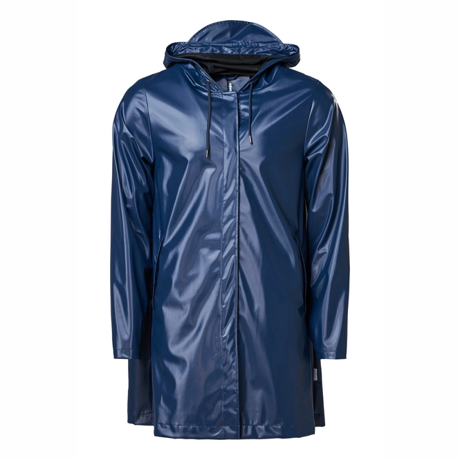 Raincoat RAINS Women A-line Jacket Shiny Blue