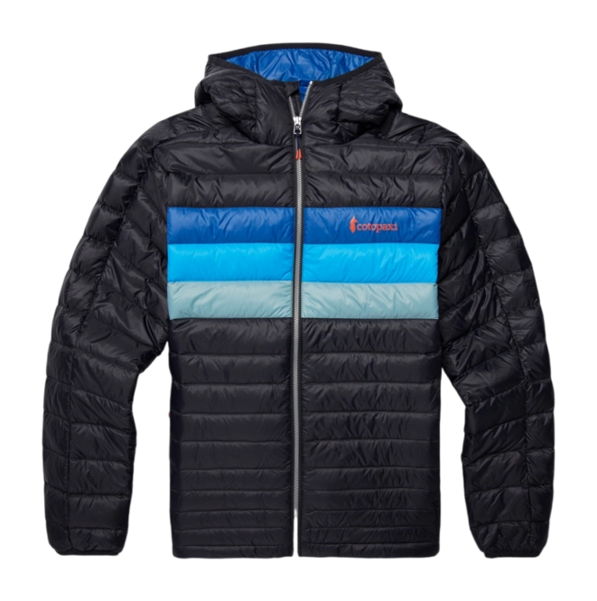 Jacket Cotopaxi Men Fuego Down Hooded Jacket Black/Pacific Stripes
