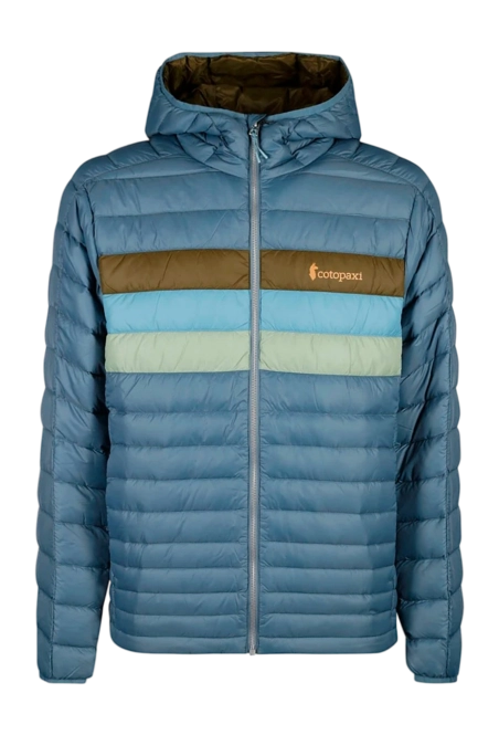 Jacket Cotopaxi Men Fuego Down Hooded Jacket Blue Spruce Stripes
