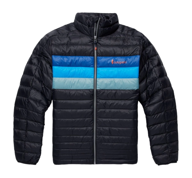 Jacket Cotopaxi Men Fuego Down Jacket Black/Pacific Stripes