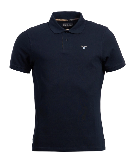 Polo Shirt Barbour Men Tartan Pique New Navy