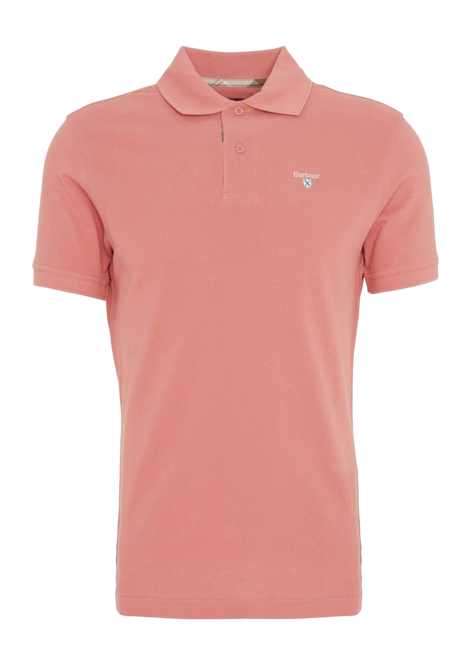 Polo Shirt Barbour Men Tartan Pique Pink Clay
