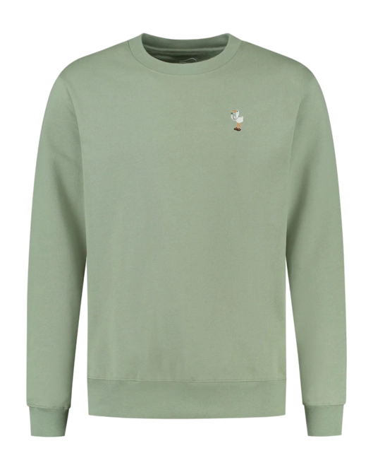 Sweater Blue Men Blue Fleece Bird Watcher Sea Spray Green