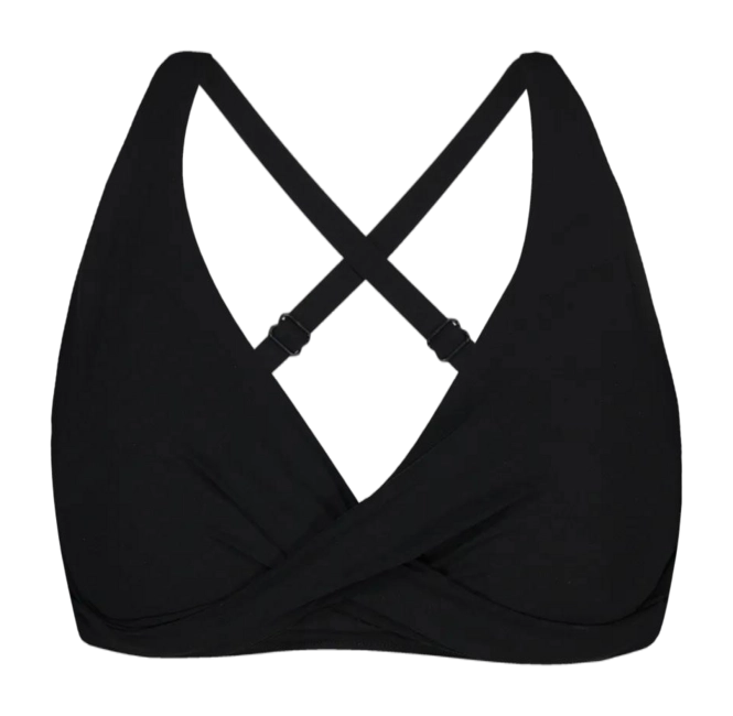 Bikini Top Barts Women Solid Cross Halter Full Black