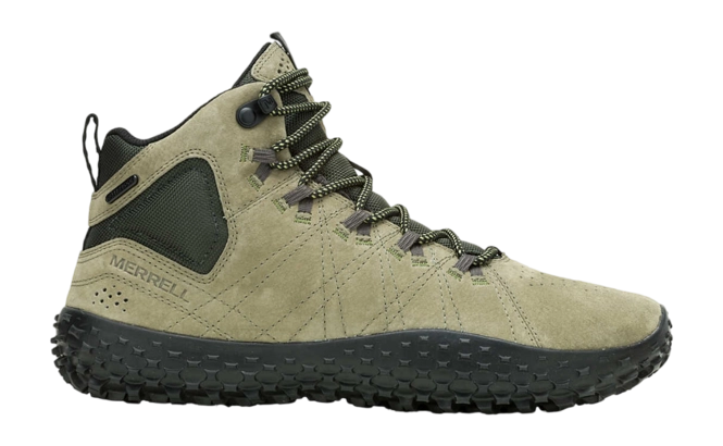 Barefoot Shoes Merrell Men Wrapt Mid Wp Olive Black