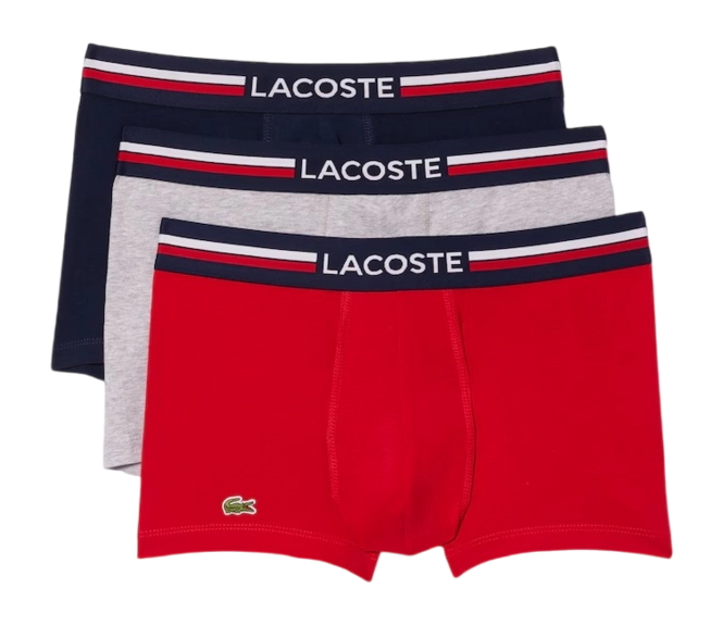 Boxer Shorts Lacoste Men 5H3386 Navy Blue/Silver Chine-Red (Set of 3)