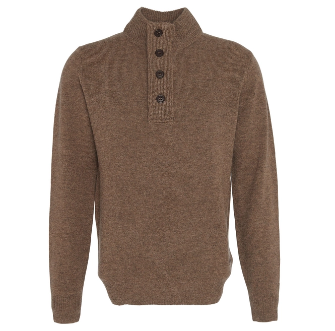 Jumper Barbour Men Essential Patch Half Zip Knitted Jumper Dark Stone