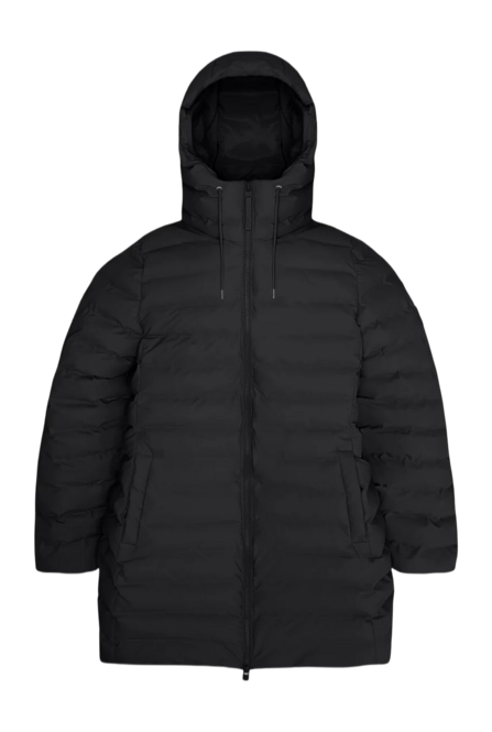 Raincoat RAINS Women Lohja Long Puffer Curve Jacket Black