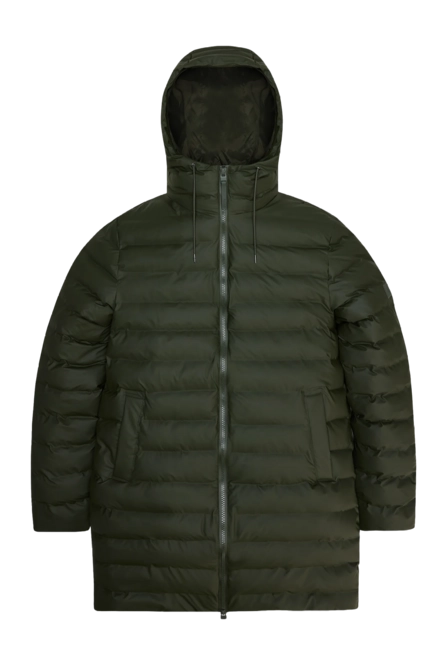 Raincoat RAINS Unisex Lohja Long Puffer Jacket Green