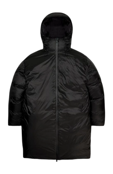 Winter Coat RAINS Unisex Kevo Long Puffer Jacket Black