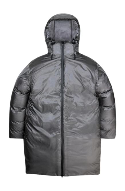 Winter Coat RAINS Unisex Kevo Long Puffer Jacket Grey
