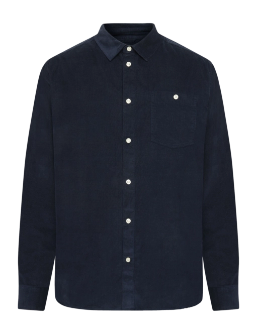 Shirt Knowledge Cotton Apparel Men Regular Fit Corduroy Shirt Total Eclipse