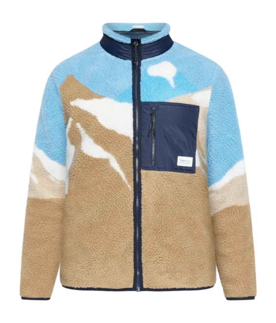 Jacket Knowledge Cotton Apparel Unisex Loose Mountain Teddy Jacket Blue