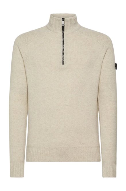 Sweater Peuterey Men Braille 02 Bianco Osso Mouline