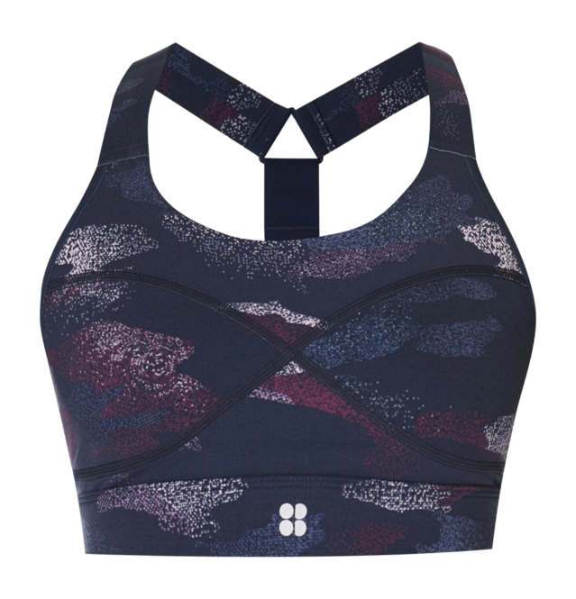 Sports Bra Sweaty Betty Women Power Medium Support Sports Blue Spray Camo '24