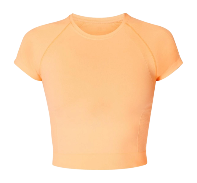 T-Shirt Sweaty Betty Women Athlete Crop Seamless Workout Sunny Orange '24