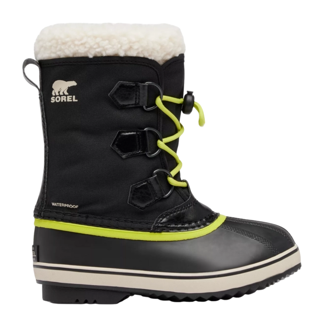 Sorel Youth Yoot PAC Nylon WP Black Chartreuse '24