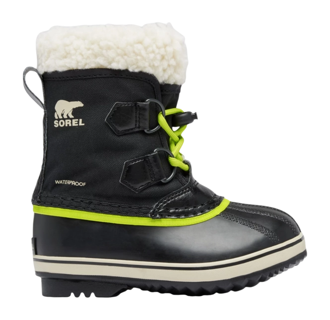 Sorel Toddler Yoot PAC Nylon WP Black Chartreuse