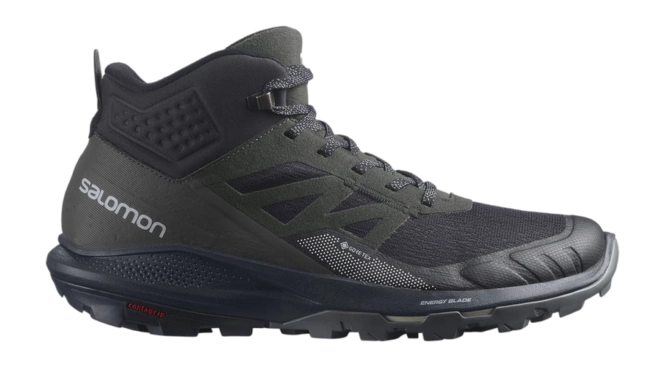 Walking Boots Salomon Men OUTpulse Mid GTX Black Ebony Vanilla Ice